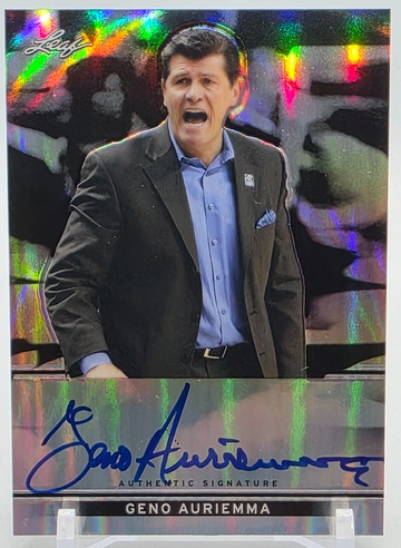 2013 Leaf Metal 🔥 GENO AURIEMMA #/50 AUTO 🔥 BA-GA1 UCONN Huskies HOF GOAT