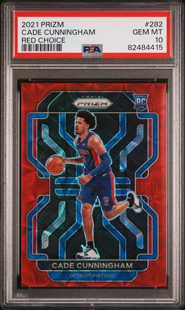 2021 Panini Prizm Cade Cunningham Red Choice Prizm /88 Rookie RC Pistons Color Match