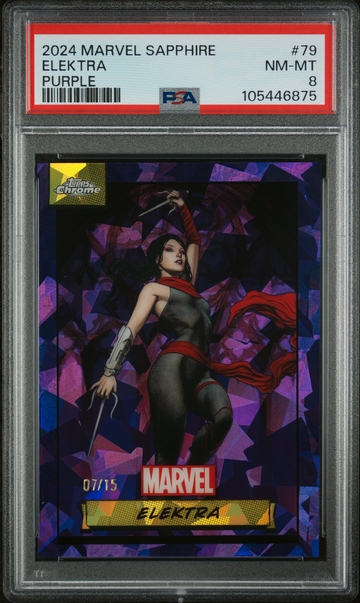 2024 Topps Chrome Sapphire Purple Elektra #79 /15 PSA 8