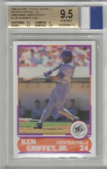 HOF Ken Griffey JR 1989 Score Young Superstar #18 SCARCE ROOKIE PATCH ROOKIE CARD BGS 9.5 GEM MINT!