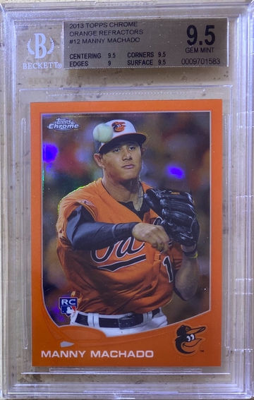 2013 Topps Chrome Orange Refractor Manny Machado BGS 9.5