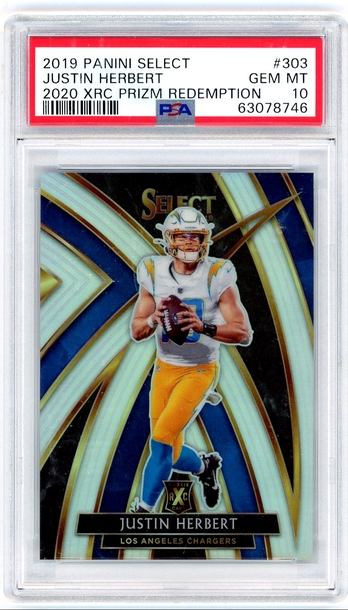 Justin Herbert 2019 Panini Select Prizm XRC Rookie Card RC PSA 10 Gem Mint