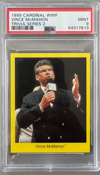 1999 Cardinal WWF WWE Vince McMahon Trivia Series 2 PSA 9