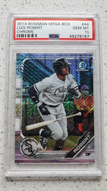 2019 BOWMAN CHROME MEGA BOX MOJO REFRACTOR #BCP-44 LUIS ROBERT PSA 10