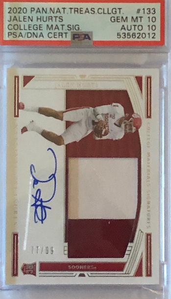 Jalen Hurts NT Collegiate Perfect 10 PSA #77/99 POP 1!