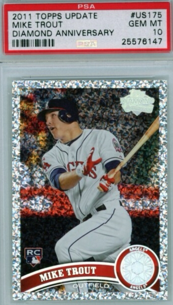 2011 MIKE TROUT TOPPS UPDATE DIAMOND ANNIVERSARY PSA 10