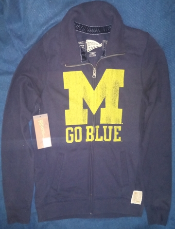 New w/ Tag University of Michigan Wolverines M Go Blue Sweatshirt Jacket Kids Size XS Extra Small 60% Cotton