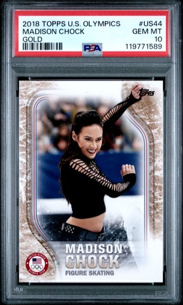 2018 Topps US Winter Olympics Madison Chock Gold PSA 10