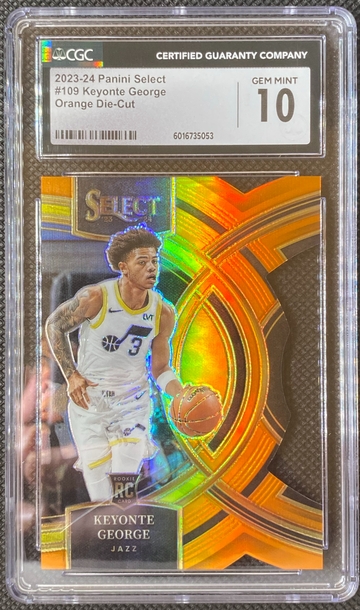 2023-24 Panini Select - Keyonte George Premier Lvl Orange Die Cut RC /65 CGC 10