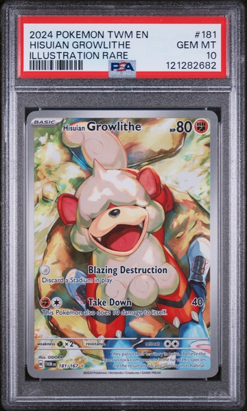 2024 Pokemon TCG #181/167 Hisuian Growlithe Illustration Rare PSA 10