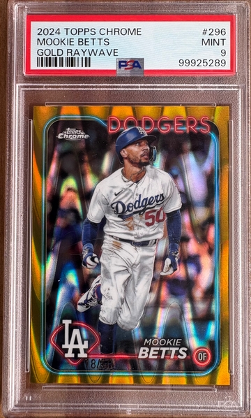 2024 Topps Chrome Mookie Betts Gold Raywave 18/50 PSA 9