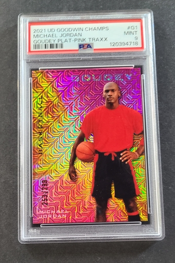 2021 UD GOODWIN CHAMPIONS GOUDEY PLAT-PINK TRAXX #G1 MICHAEL JORDAN PSA 9 MINT