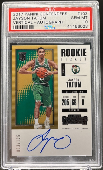 Jayson Tatum 2017 Contenders 103 RC Auto Vertical /125 PSA 10 💎 