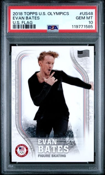 2018 Topps US Winter Olympics Evan Bates U.S. Flag PSA 10