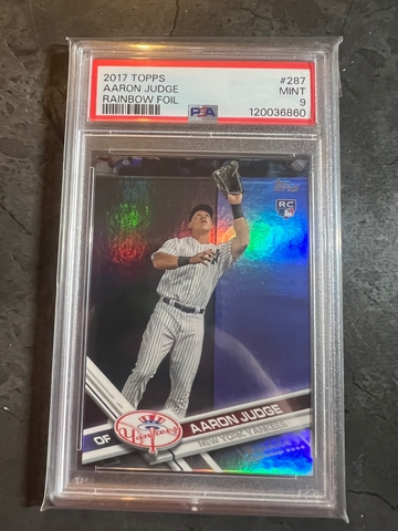 2017 Topps Series 1 Aaron Judge 287 Rainbow Foil PSA 9 RC Nee York Yankees
