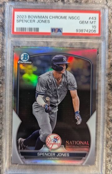 2023 Bowman Chrome Spencer Jones NSCC National Refractor PSA 10