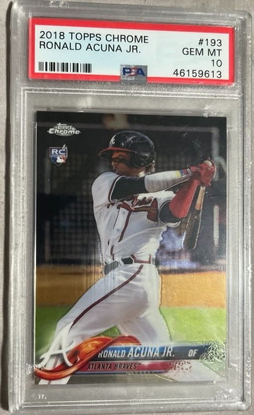 2018 Topps Chrome Ronald Acuna Jr. PSA 10 Braves Rookie!!