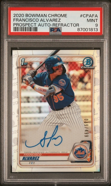 2020 Bowman Chrome Refractor Francisco Alvarez #CPA-FA Auto /499 PSA 9