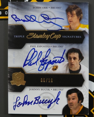 2011-12 The Cup Triple Stanley Cup Signatures Auto /10 Bobby Orr Phil Esposito Johnny Bucyk