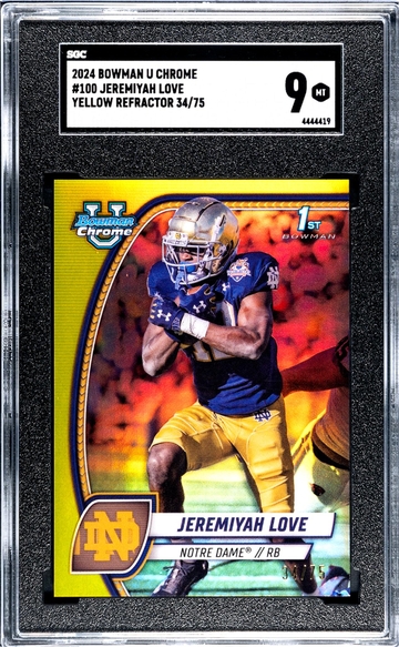 2024 Bowman U Chrome #100 Jeremiyah Love /75 SGC 9