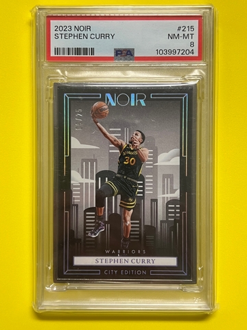2023-24 Panini Noir Silver City Edition Stephen Curry 9/25 #215 Warriors PSA 8