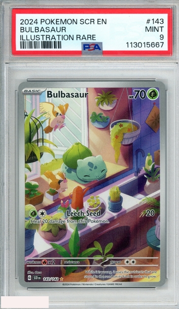 2024 POKEMON SCR EN STELLAR CROWN BULBASAUR #143 ILLUSTRATION RARE PSA 9 MINT