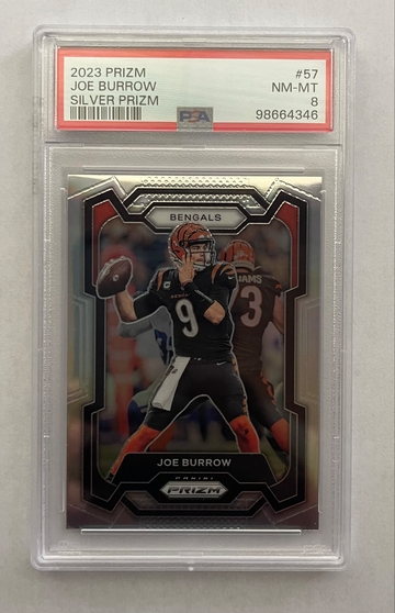 2023 Prizm Joe Burrow Silver Prizm PSA 8