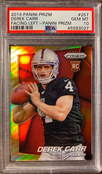 2014 Panini Prizm Silver Derek Carr PSA 10