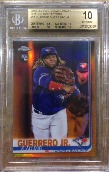 2019 Topps Chrome Update Vladimir Guerrero Jr Orange Rookie #’d 23/25 BGS 10 (POP 1)