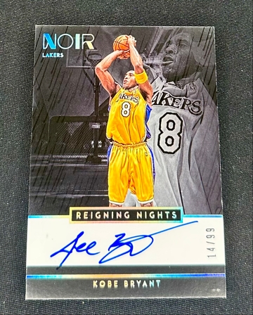 2018-19 Kobe Bryant Panini Noir Reigning Nights Silver Auto /99 Black Autograph SP
