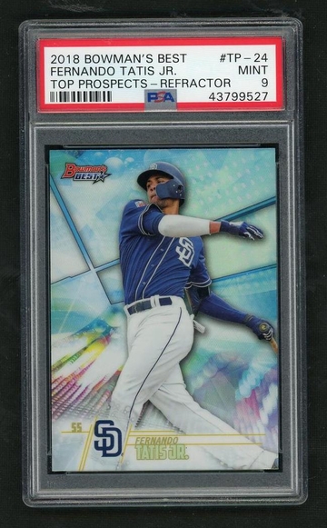 2018 Bowman's Best TP-24 Fernando Tatis Jr. Top Prospects Refractor PSA 9 Mint San Diego Padres