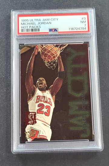 1995 ULTRA JAM CITY HOT PACKS #3 MICHAEL JORDAN PSA 7 NM