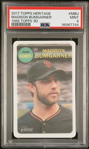 2017 Topps Heritage 1968 Topps 3D Madison Bumgarner SSP CASE HIT PSA 9 Mint