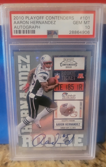 2010 Playoff Contenders Aaron Hernandez Auto PSA 10
