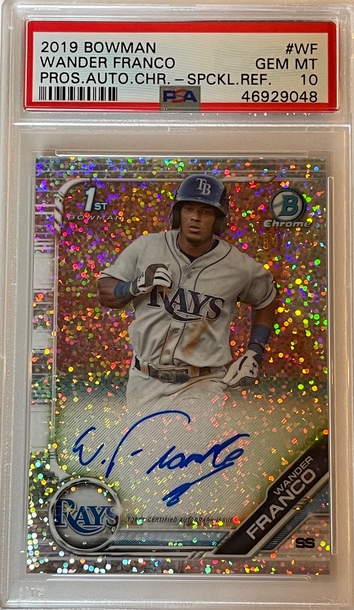 2019 Bowman Chrome Speckle Refractor Auto Wander Franco