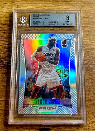 2012 Lebron James Panini Prizm Silver Prizms Refractor BGS 8 #1 First Year SP LOW POP