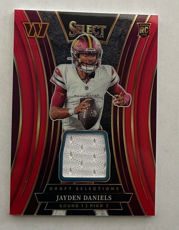 2024 Select Jayden Daniels Red Draft Selections Patch RC