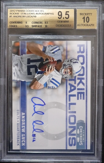 BGS 9.5 - 2012 CONTENDERS ANDREW LUCK RC (10/10) ROOKIE STALLIONS AUTO 10 w/10