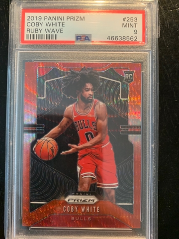 2019 Prizm Ruby Wave Coby White PSA 9