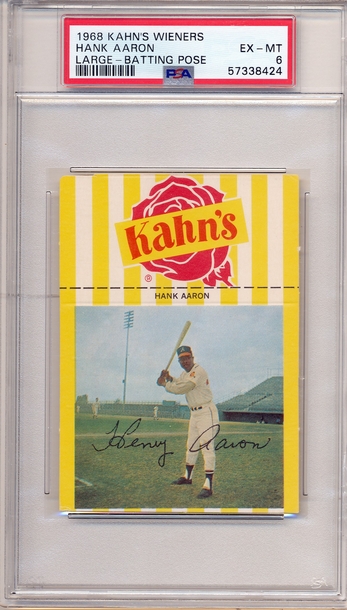 1968 Khans Wieners Hank Aaron Large - Batting Pose PSA EX-MT 6