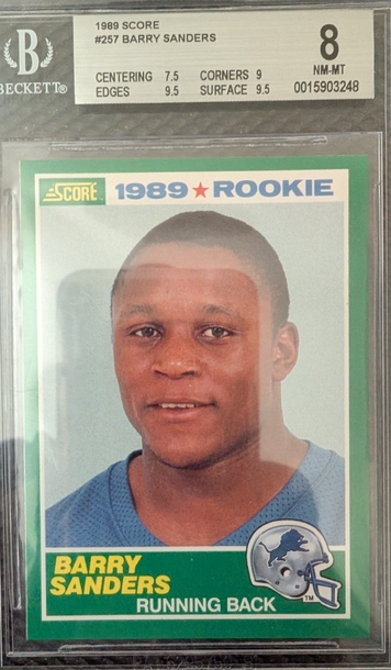 1989 Score Barry Sanders HoF RC BGS 8 silver label