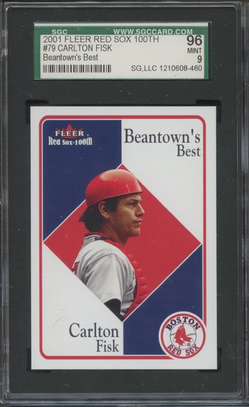 2001 Fleer Red Sox 100th Beantown's Best #79 Carlton Fisk SGC 96 Mint 9