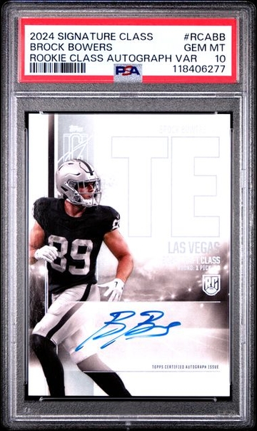 Brock Bowers 2024 Signature Class Autograph variation PSA 10