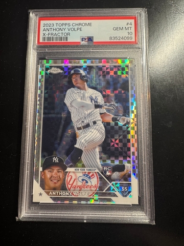 2023 Topps Chrome #4 Anthony Volpe X-Fractor PSA 10 RC Yankees Rookie PSA 10