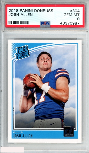 2018 PANINI DONRUSS JOSH ALLEN #304 ROOKIE RC BUFFALO BILLS PSA 10 GEM MT
