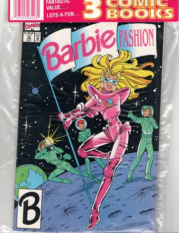 1991 Marvel Comics Barbie Fasihon Comic Book Bag 3 Comics 2 Bags 6 Comics Total