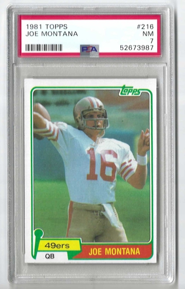 1981 Topps Joe Montana RC PSA 7