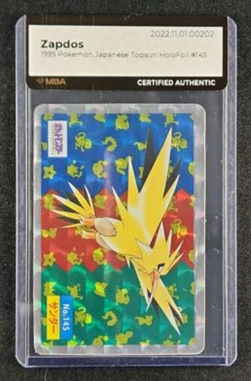 1997 Pokemon Japanese Topsun Holofoil Zapdos #145 MBA AUTH