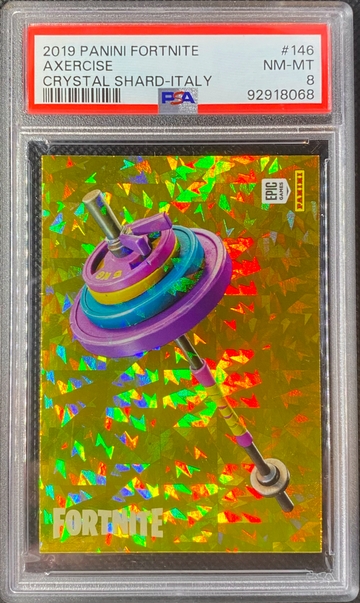 2019 Panini Fortnite Series 1 #146 Axercise Crystal Shard Cracked Ice Italy PSA 8