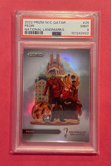 2022 Panini Prizm World Cup Qatar National Landmarks #25 Pedri PSA 9